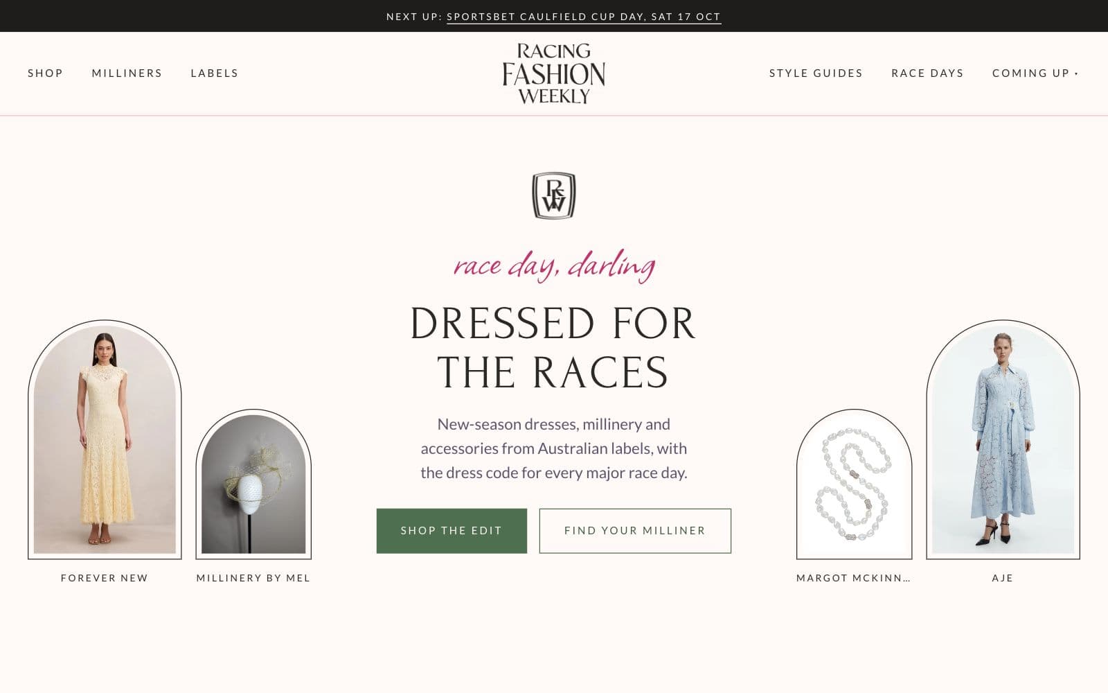 The Racing Fashion Weekly home page